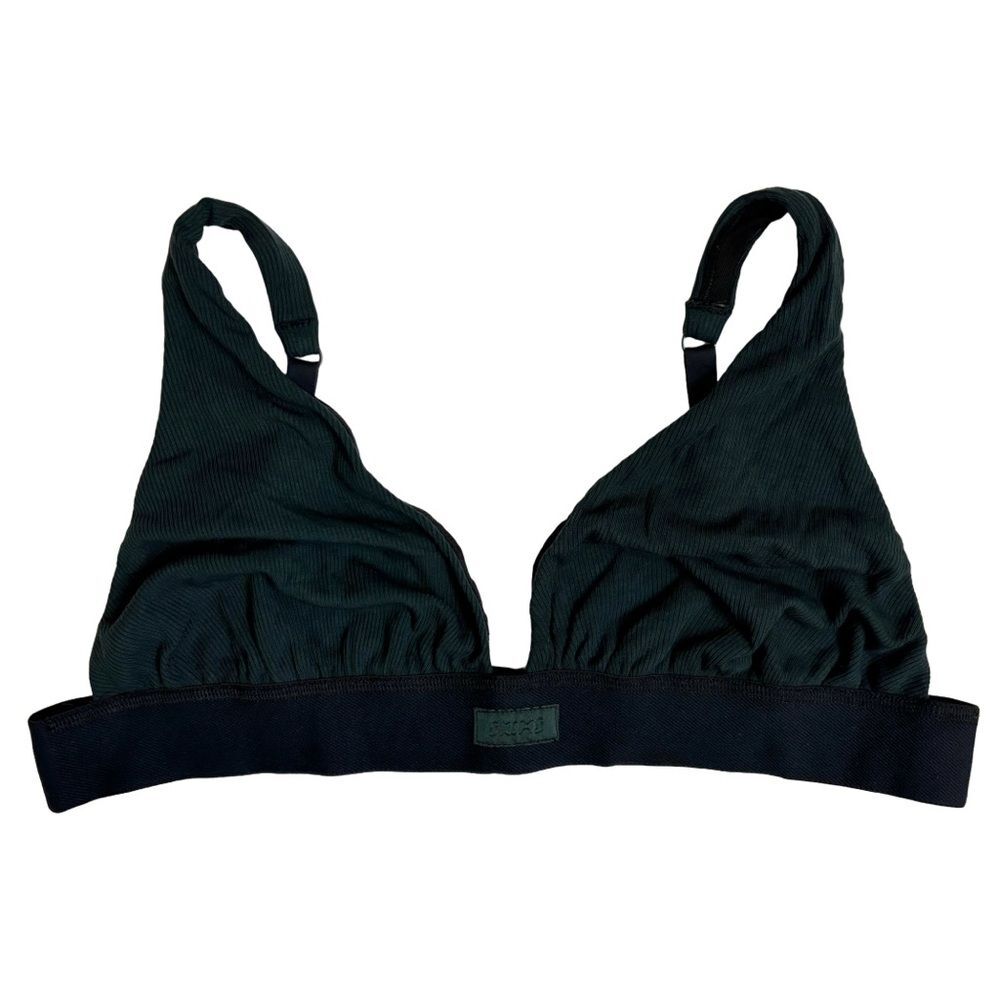 Skims Soft Lounge Plunge Bralette - Cypress - 4x / Knit Loungewear Green Bra